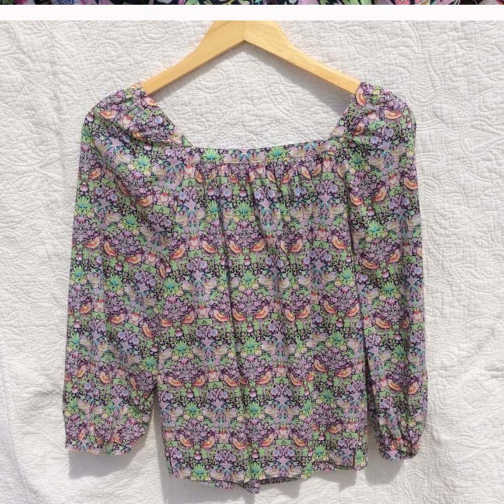 J.Crew Liberty Store print blouse- pretty Boho M